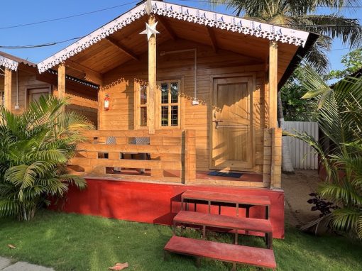 Happy Shack Garden Cottage Wooden Cottage accommodation with balcony in Goa